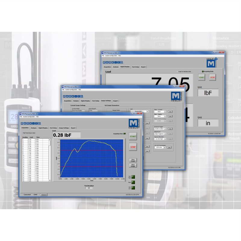 Mark-10 MESURgauge Data Analysis and Collection Software